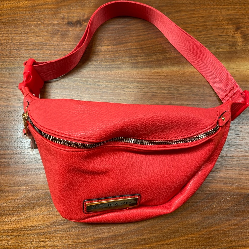 Marc New York Red waist bag.  Great for busy shopping days or traveling!